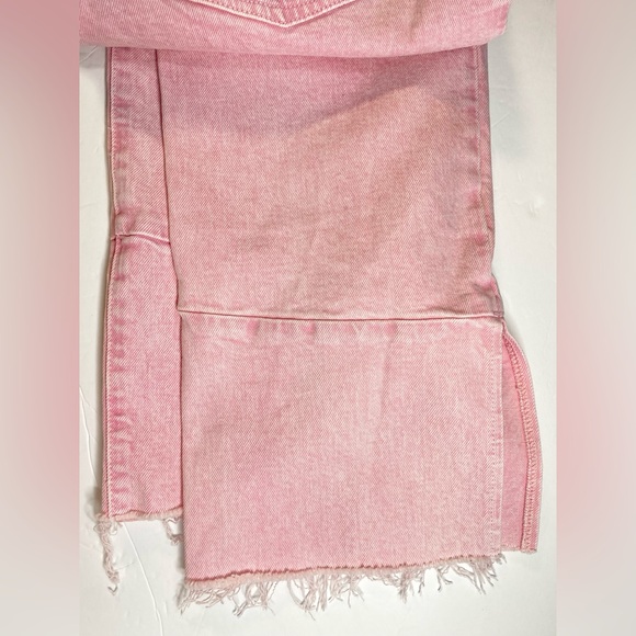 Good American Good Boy Straight Jeans Split Hem In MineralRoseQuar Pink Sz 6/28 - Picture 9 of 11